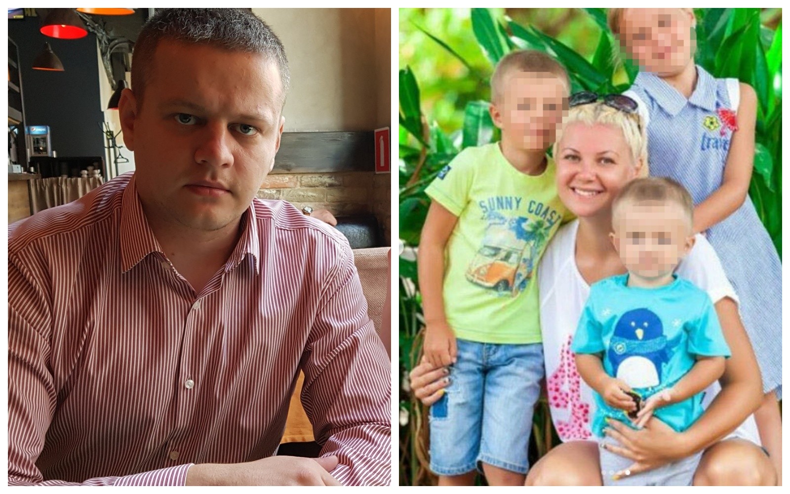 На фото слева — Игорь Востриков, справа — его жена Елена и дети. Фото: vk.com/Востриковы