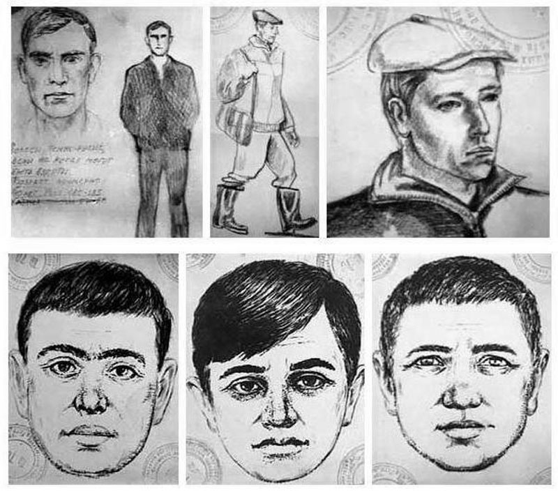 Портреты убийцы, составленные по описанию свидетелей. Фото © fb.ru
