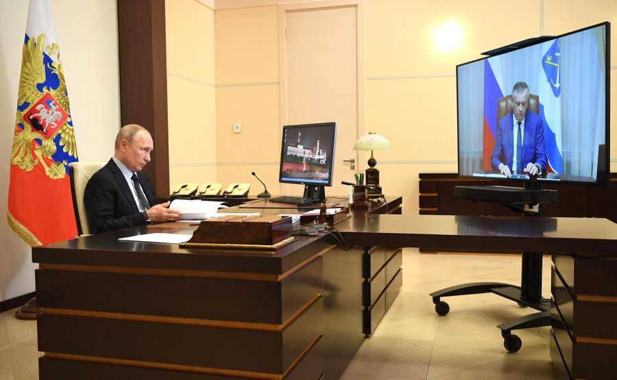 Президент РФ Владимир Путин и губернатор Ленобласти Александр Дрозденко. Фото © Kremlin