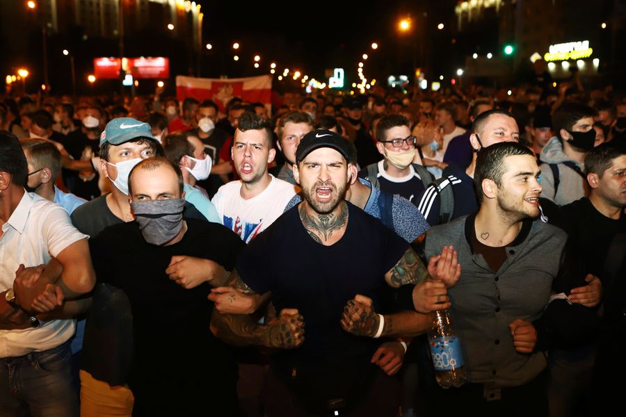 Участники акции протеста в Минске. Фото © ТАСС / AP