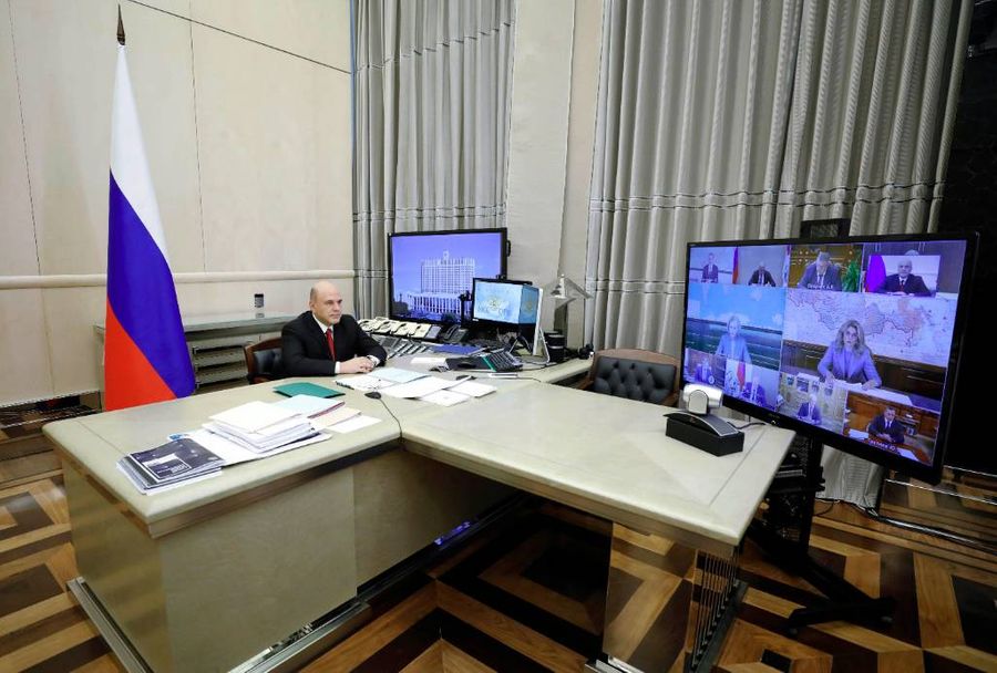 Премьер-министр РФ Михаил Мишустин во время заседания Правительства РФ. Фото © ТАСС / Александр Астафьев