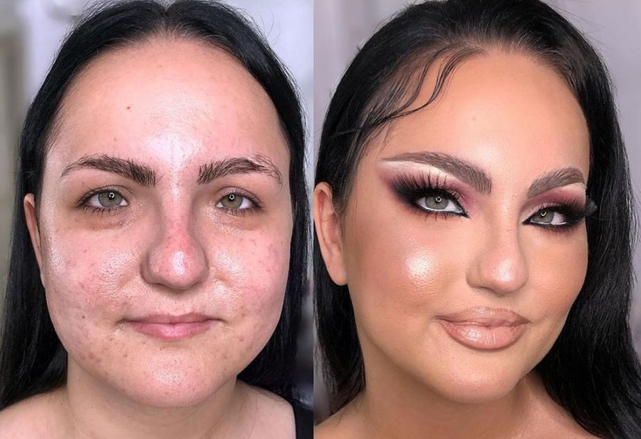 После макияжа нанести Pin by Tazz on makeup Amazing makeup transformation, Makeup transformation, Amaz