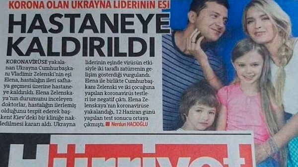 Главная газета Турции "поженила" Владимира Зеленского и Веру Брежневу