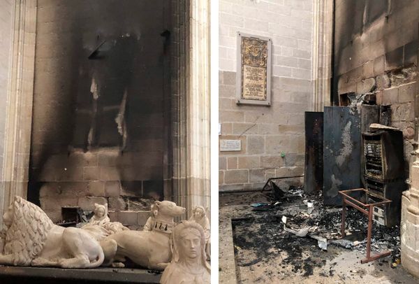 Бесценные реликвии уничтожены. Появились фото последствий пожара в многовековом соборе Нанта