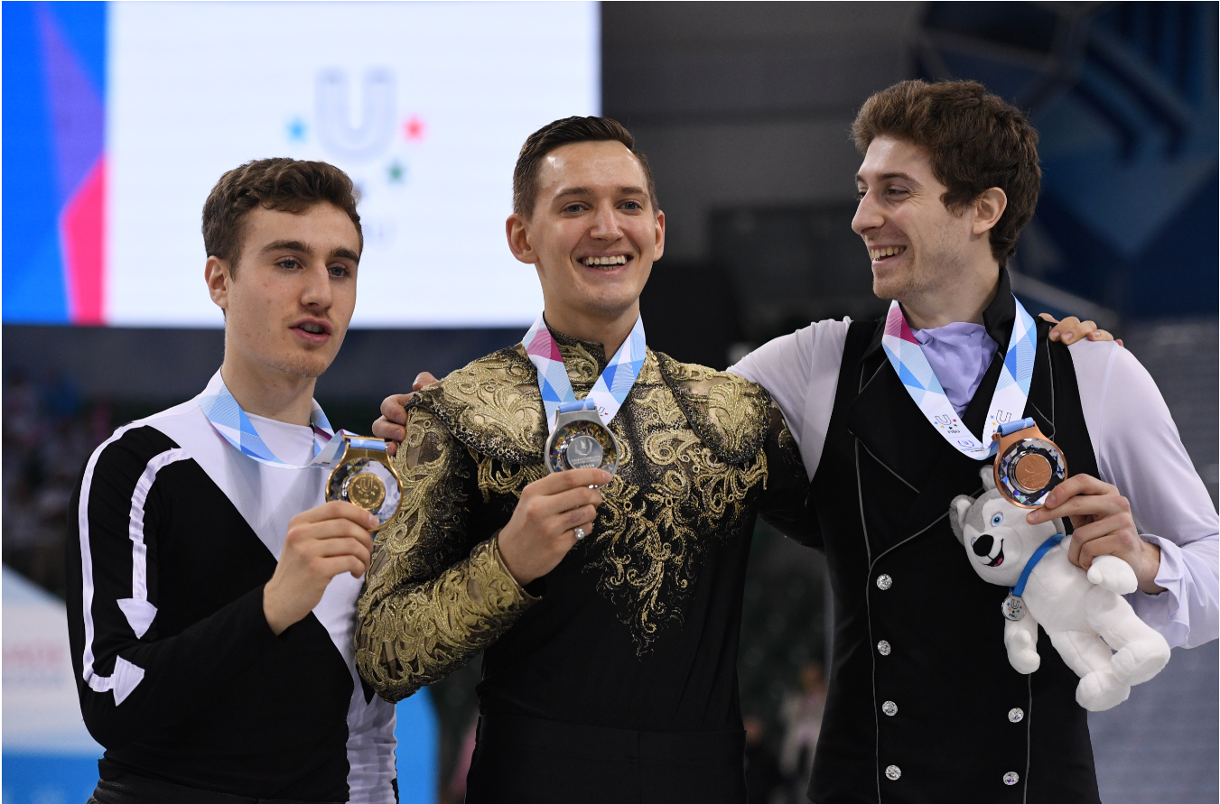 Риццо, Ковтун и Квителашвили с медалями Универсиады. Фото: © РИА Новости / Александр Кряжев