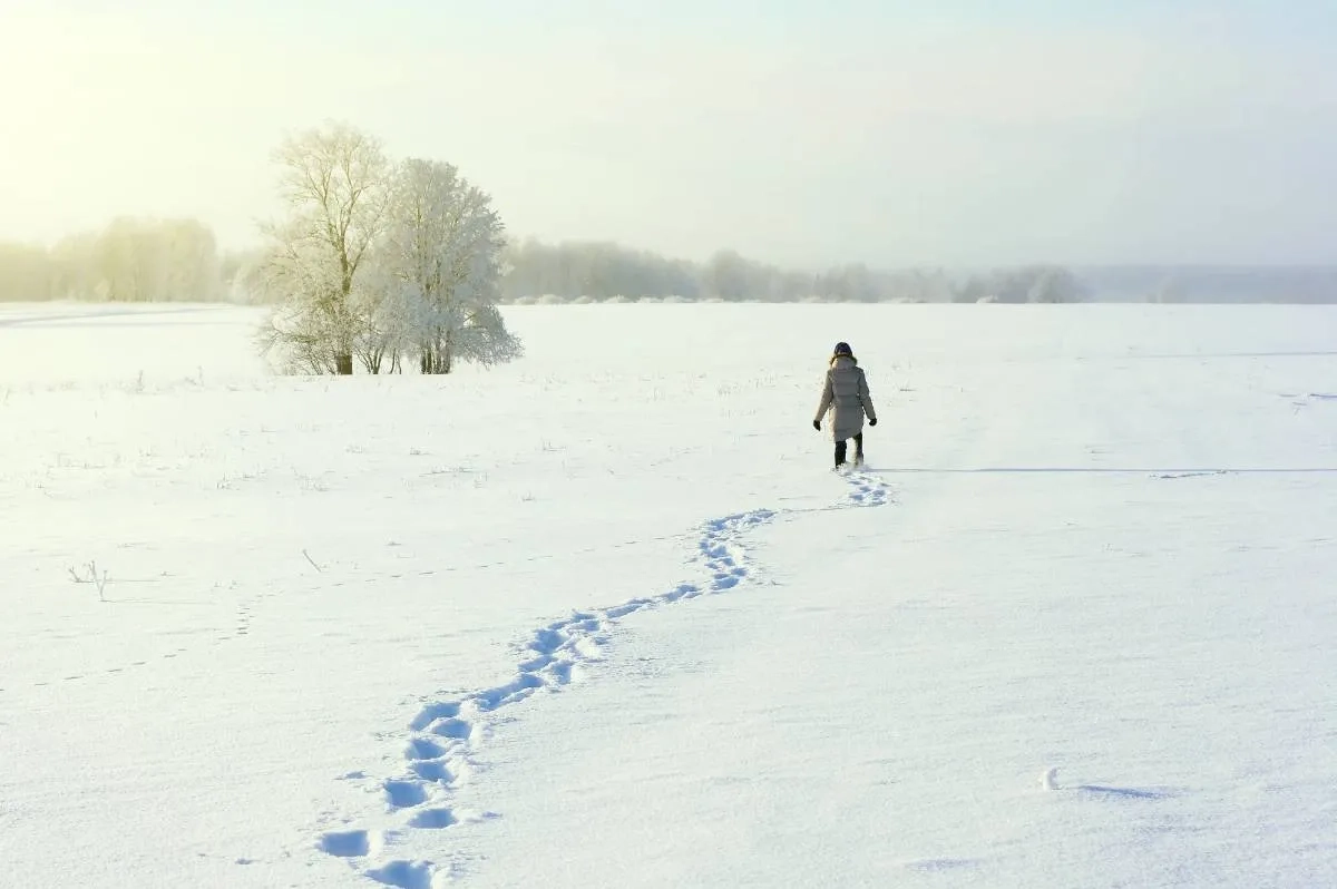 Идешь зимой по полю тишина. Зимнее поле. Человек идет по снегу. Человек в Снежном поле. Человек в поле зима.