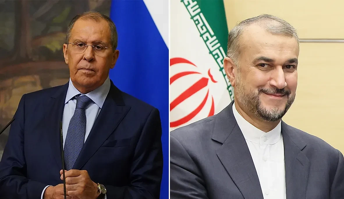 Сергей Лавров и Хосейн Амир Абдоллахиян. Обложка © Shutterstock / FOTODOM, © Wikipedia
