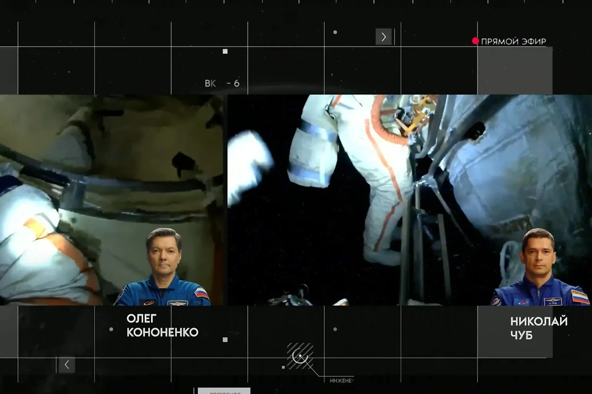 Российские космонавты Олег Кононенко и Николай Чуб завершили выход в открытый космос. Обложка © YouTube / "Роскосмос"