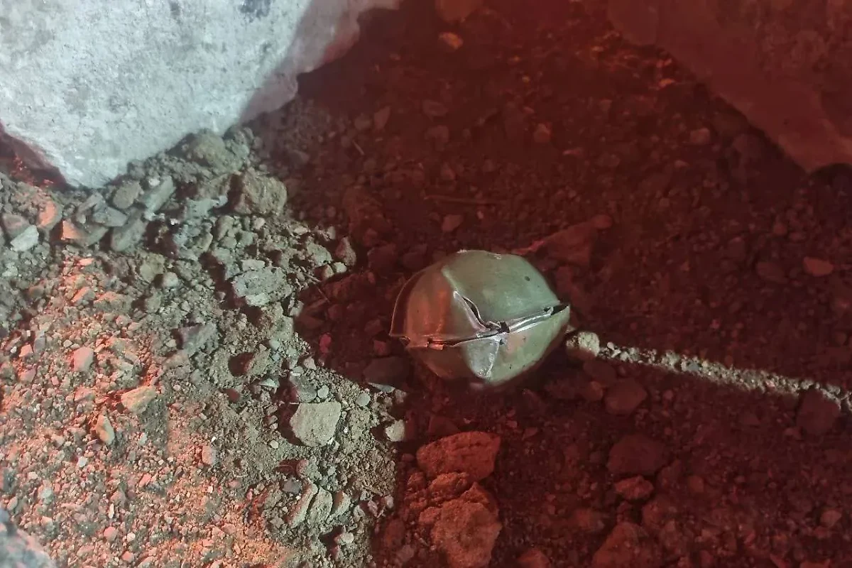 Поражающий элемент ракеты, которой ВСУ ударили по нефтебазе в ЛНР. Обложка © Telegram / Леонид Пасечник