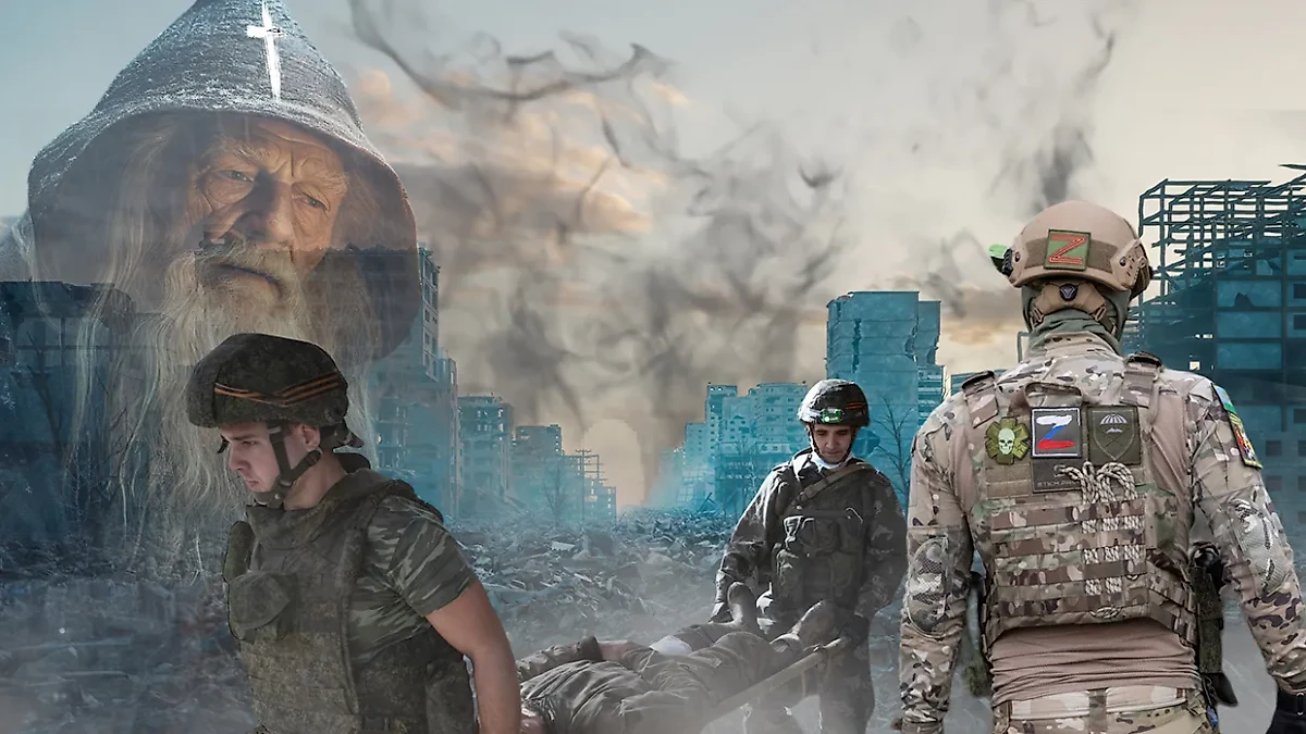 Убитый боец СВО очнулся по дороге в морг и рассказал про старика с крестом на шапке. Коллаж © Life.ru, Фото © ТАСС / Станислав Красильников, © Freepik