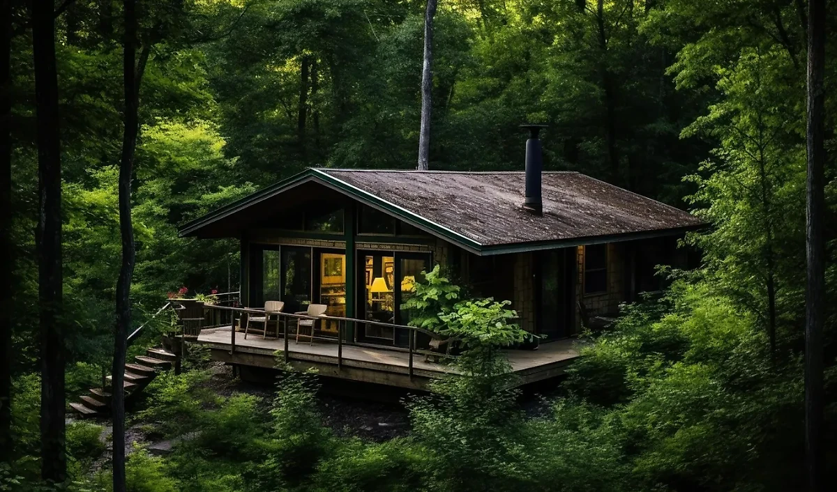 Дом в скандинавском стиле — приземистый одноэтажный с большими панорамными окнами, в котором как снаружи, так и внутри нет ничего лишнего. Фото © Freepik.com / rorozoa