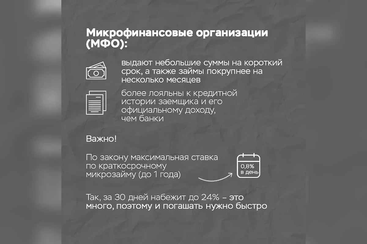 Микрофинансовые организации (МФО) выдают небольшие суммы на короткий срок. Фото © По информации ГУ Банка России по ЦФО