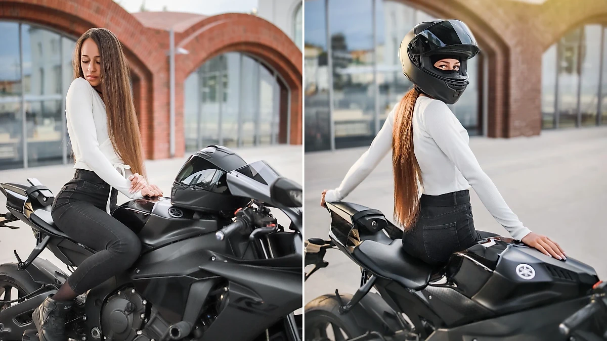 2,6 миллиона просмотров в "Тиктоке" у мотоциклистки Насти Чай (nesstte). Фото © VK / Настя Чай