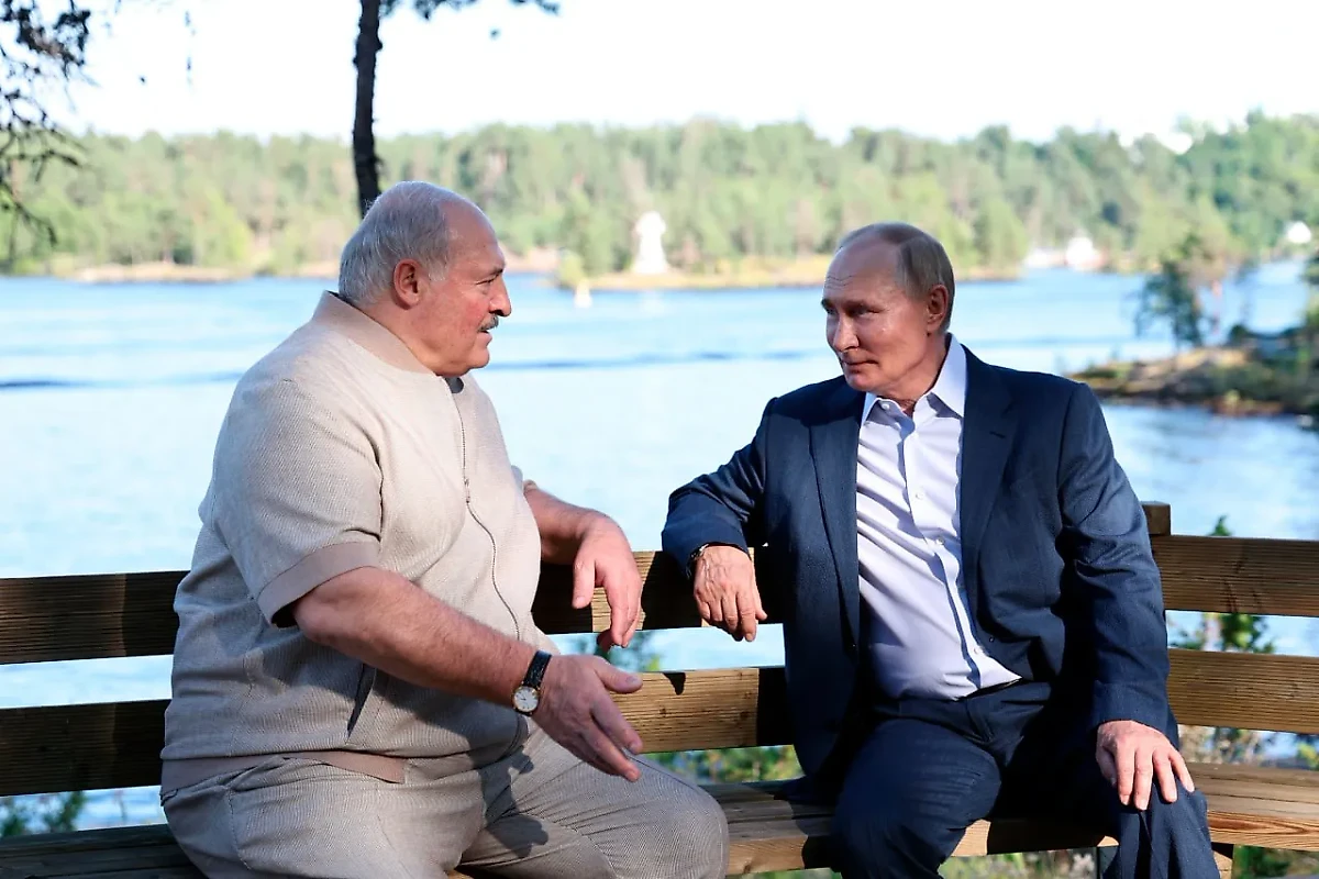 Александр Лукашенко и Владимир Путин на Валааме. Фото © Telegram / Кремль. Новости