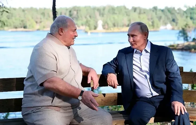 Александр Лукашенко и Владимир Путин. Фото © Telegram / Кремль. Новости