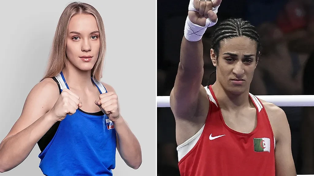 Азалия Аминева и Иман Хелиф. Обложка © rusboxing, ТАСС / Ciro Fusco