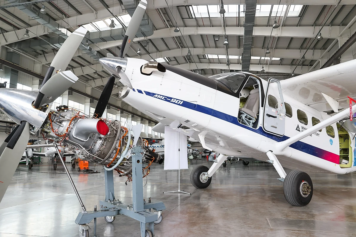 Российский самолёт ЛМС-901 «Байкал» на производственном комплексе АО «Уральский завод гражданской авиации» (УЗГА). Обложка © ТАСС / Донат Сорокин