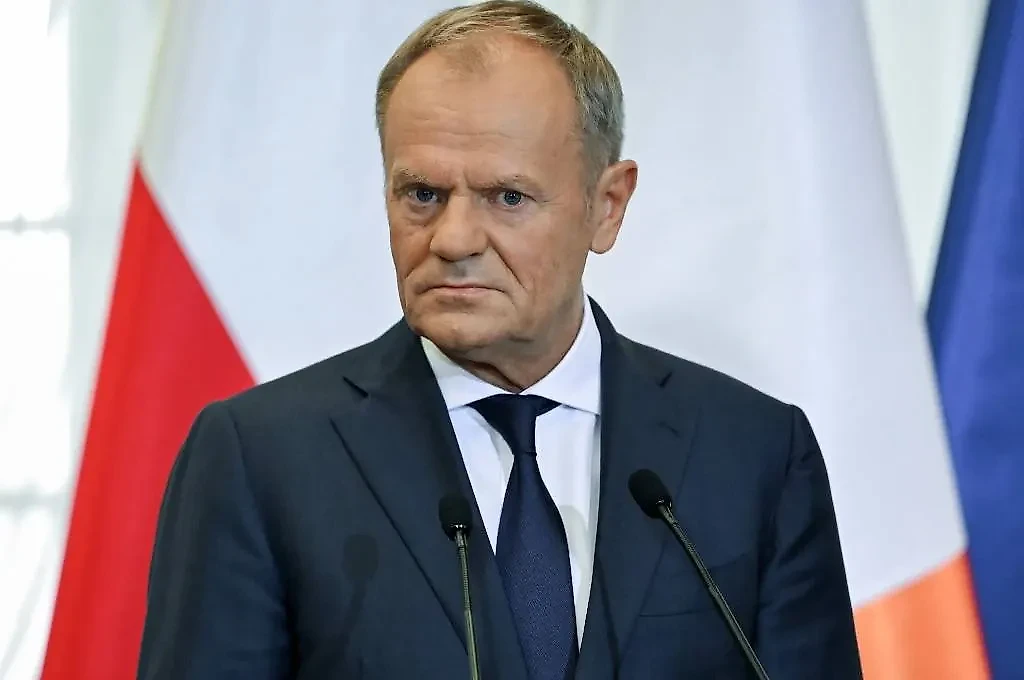 Премьер-министр Польши Дональд Туск на пресс-конференции. Фото © EPA