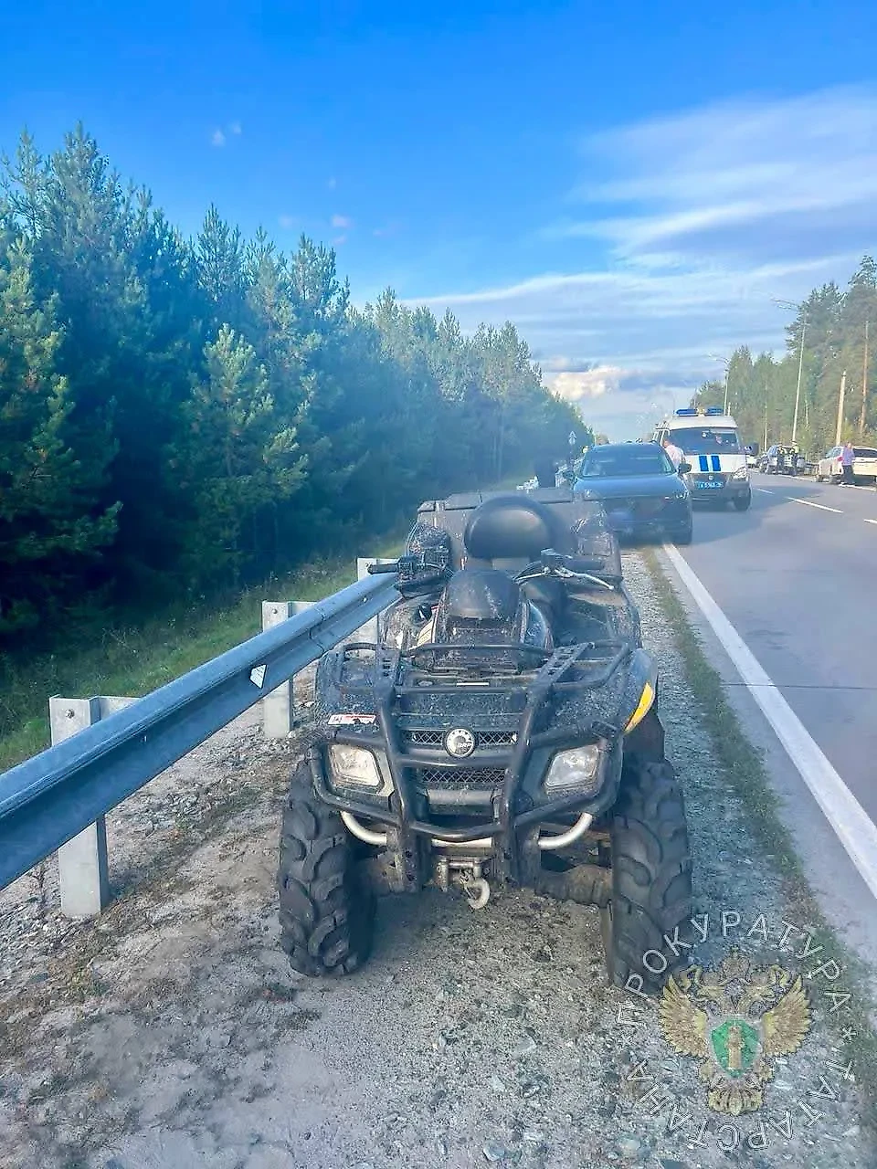 Место смертельного ДТП с 13-летним мальчиком в Татарстане. Фото © Telegram / Прокуратура ТАТАРСТАНА