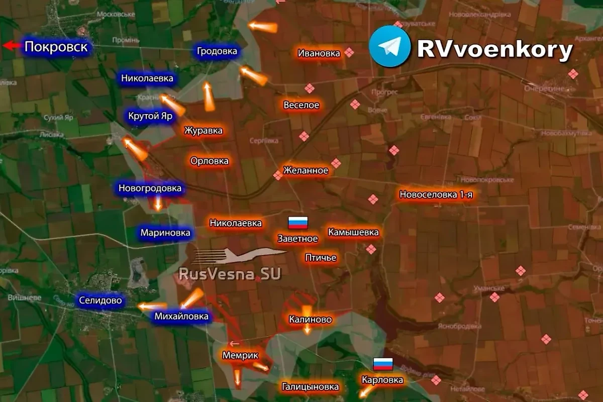 Подразделения группировки войск «Центр» заняли Заветное. Фото © Telegram / RVvoenkor