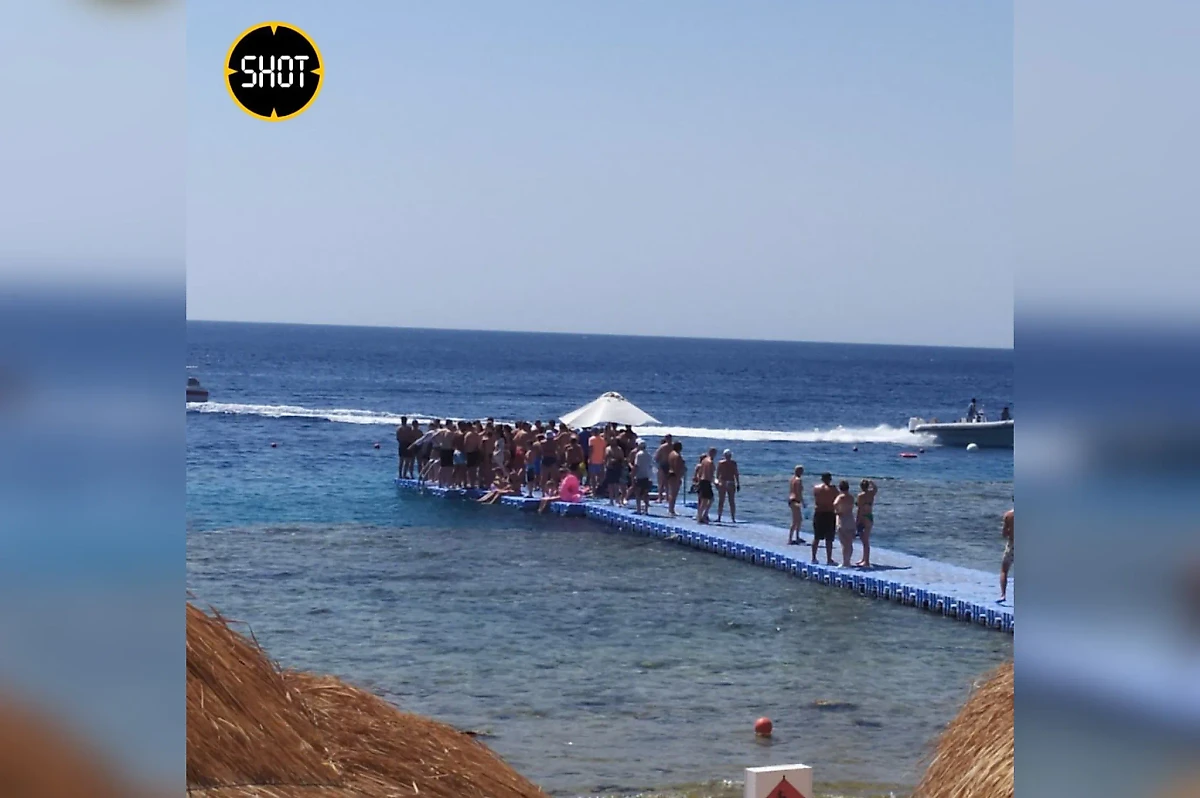 Обстановка на пляже у отеля Concorde в Египте. Фото © Telegram / SHOT