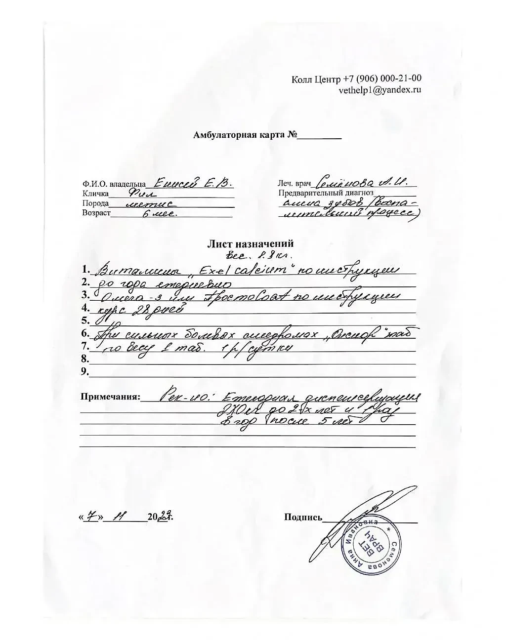 Договор ветеринарной службы Vet-help.pro. Фото © "SHOT Проверка"