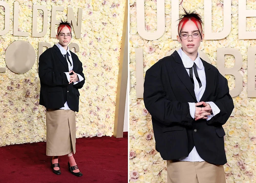 Образ Билли Айлиш на премии "Золотой глобус" в 2024 году. Фото © Getty Images / Monica Schipper / GA / The Hollywood Reporter