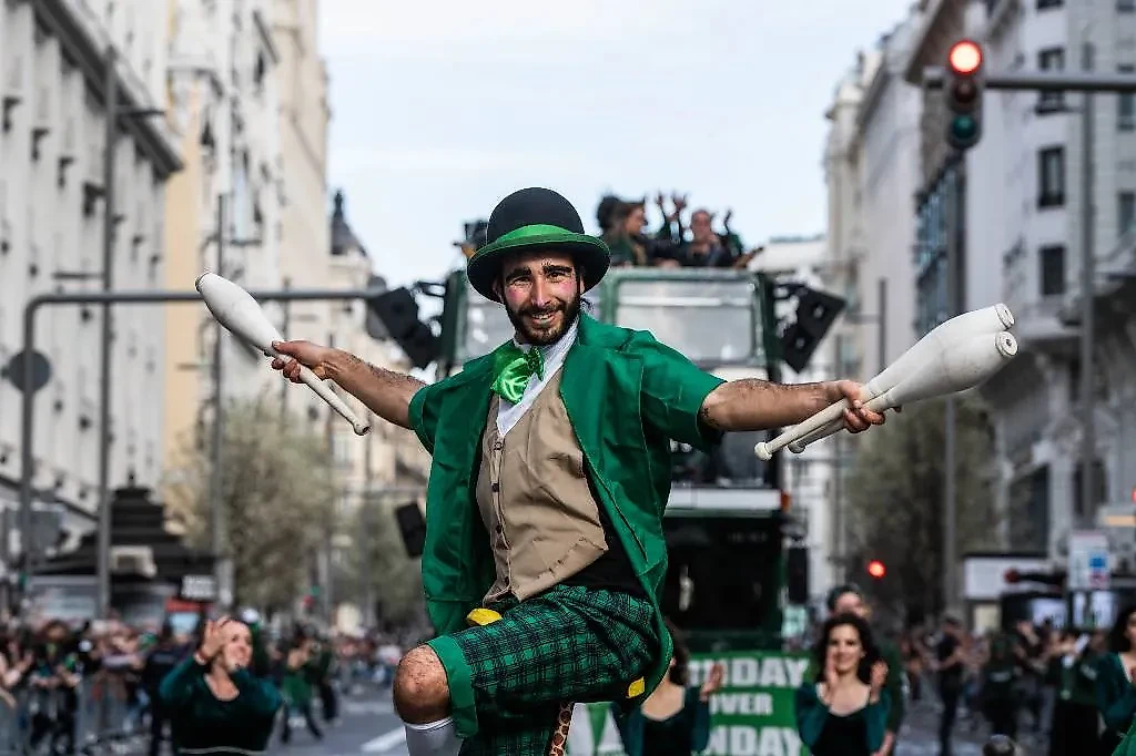 День святого Патрика — культурный и религиозный праздник, который отмечается ежегодно 17 марта, в день смерти небесного покровителя Ирландии святого Патрика. Фото © Matias Chiofalo / Contacto via ZUMA Press