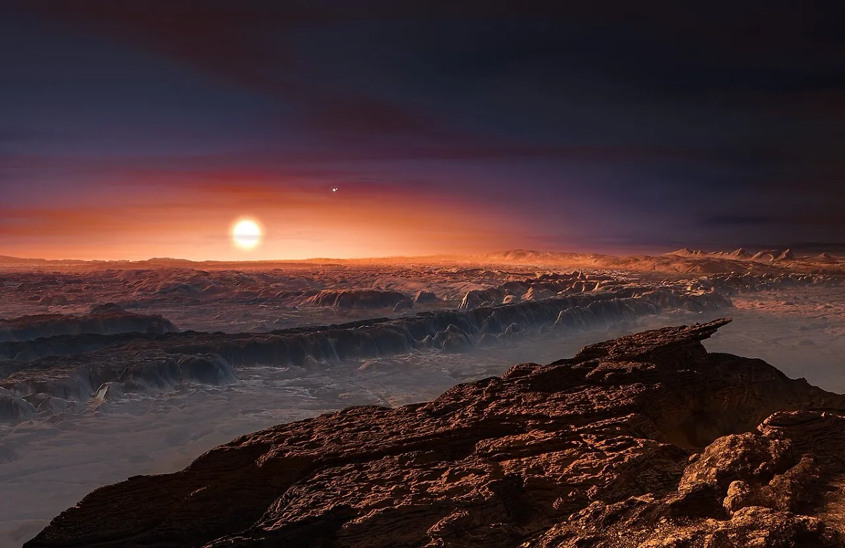 Пейзаж планеты Proxima Centauri b в представлении художника. Фото © Wikipedia / ESO / M. Kornmesser