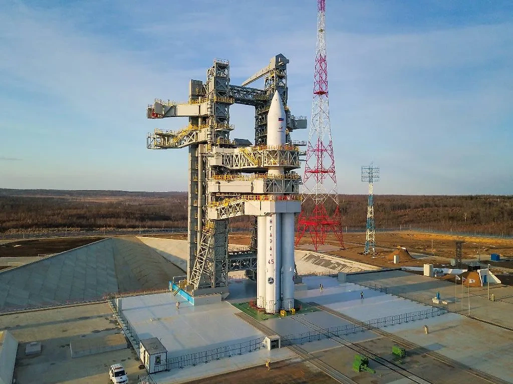 Стартовая площадка для пуска ракеты-носителя "Ангара-5А". Фото © ТАСС / "Роскосмос медиа" / Захарушкин Сергей
