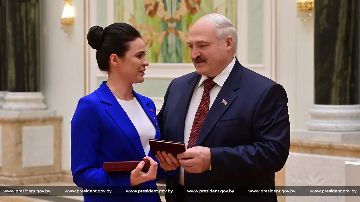 Марина Василевская и Александр Лукашенко. Обложка © Официальный сайт президента Республики Беларусь