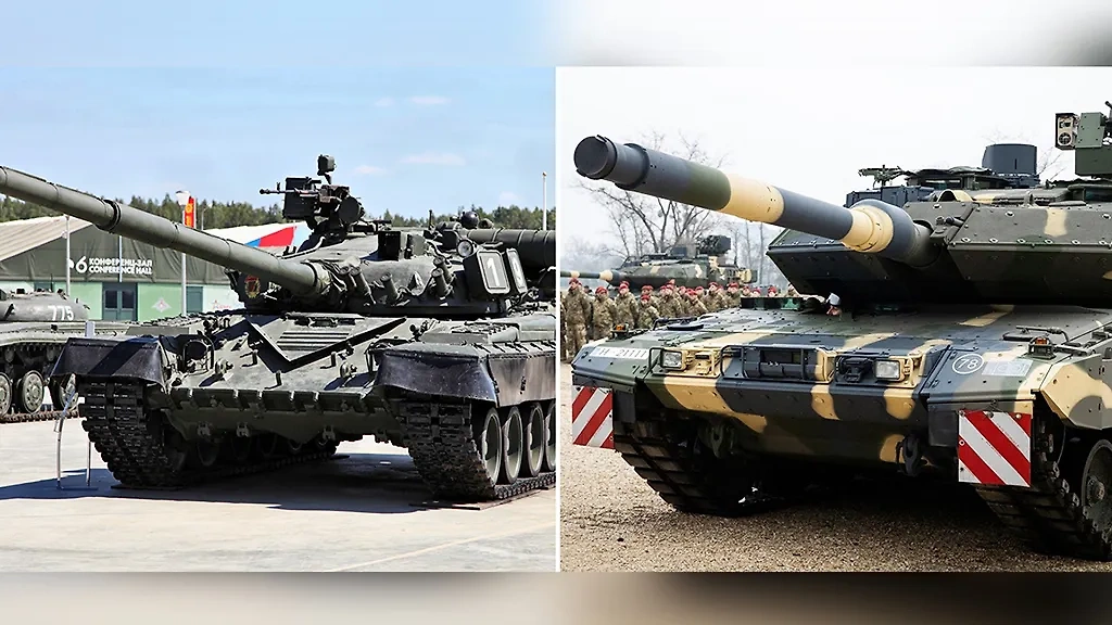 Танки Т-80 и "Леопард". Фото © Wikipedia / Vitaly V. Kuzmin, © Wikipedia / Генералы-адмиралы-Аладдин