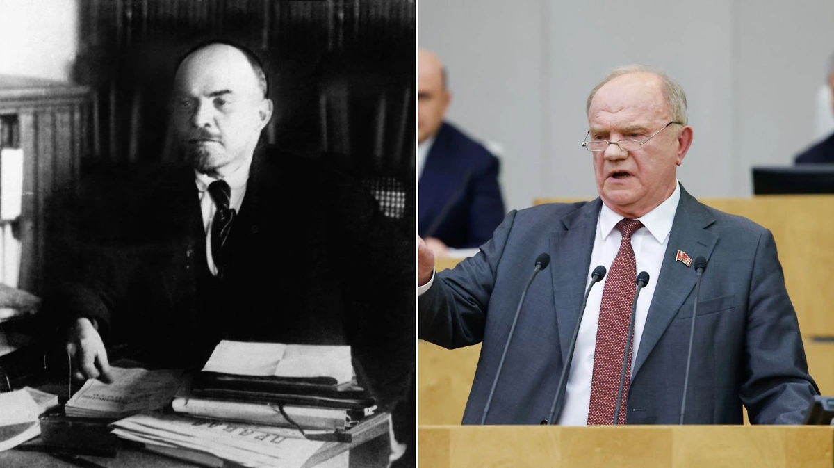 Владимир Ленин и Геннадий Зюганов. Фото © Shutterstock / FOTODOM, ТАСС / POOL / Дмитрий Астахов