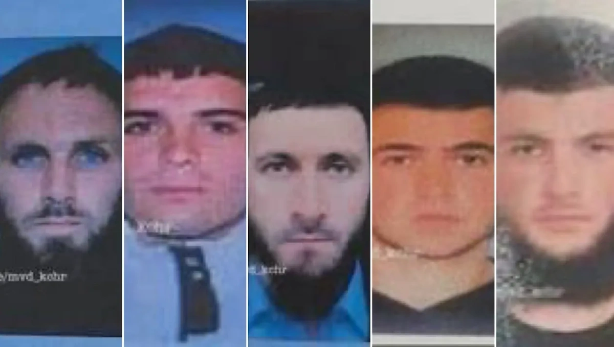 Пять подозреваемых в деле о расстреле полицейских в КЧР. Обложка © Telegram / МВД по КЧР