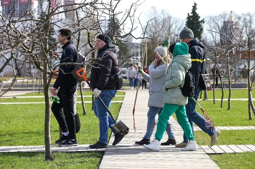 На субботниках следует носить плотные перчатки и закрытую обувь. Обложка © ТАСС / Артём Геодакян