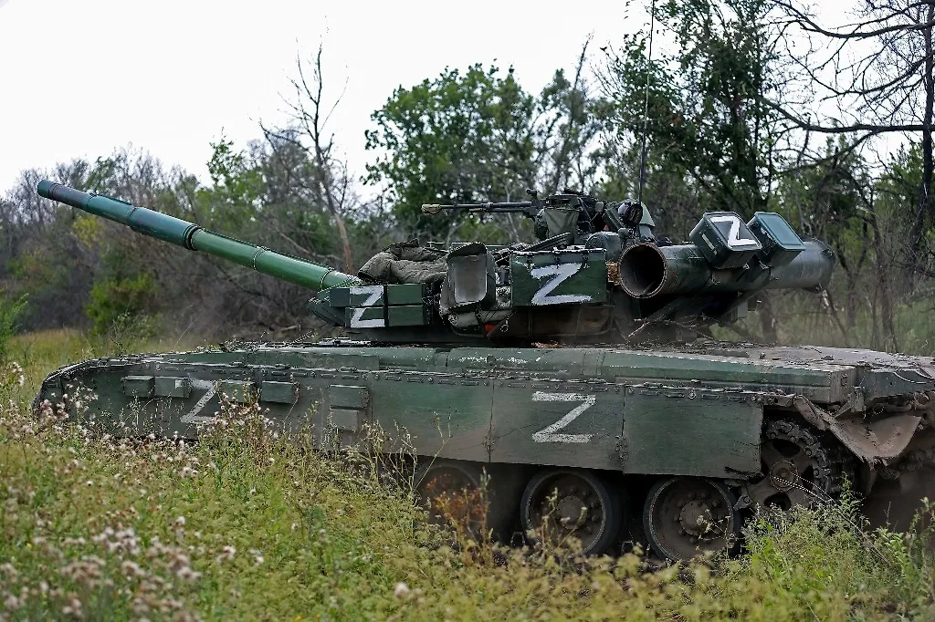 Тактический знак "Z" на российском танке в зоне действия СВО. Фото © ТАСС / Валентин Спринчак