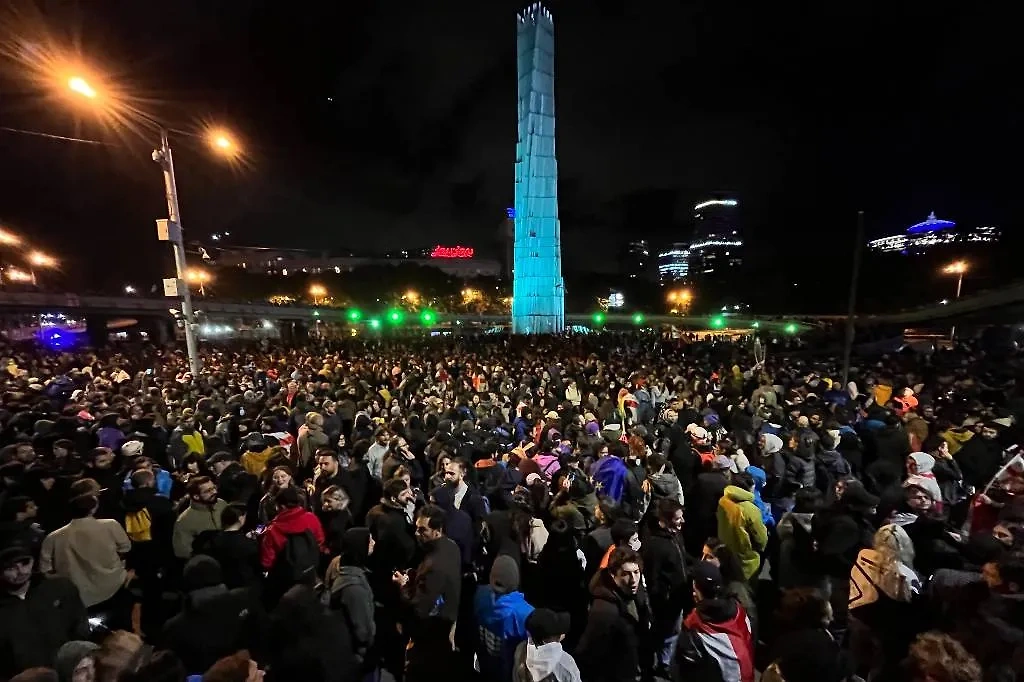 Акция протеста в Тбилиси против законопроекта об иноагентах. Обложка © ТАСС / Михаил Егиков