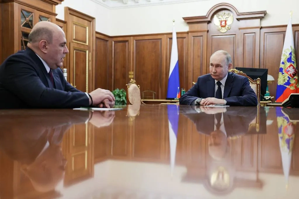 Встреча Путина и Мишустина. Обложка © ТАСС / Гавриил Григоров