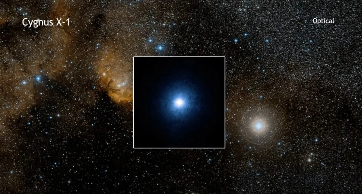 "Лебедь Х-1", первая открытая в космосе чёрная дыра. Фото © Youtube / Chandra X-ray Observatory 