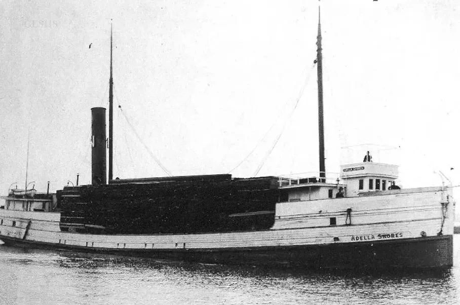 Таинственно исчезнувший пароход Adella Shores. Фото © Shipwreck Museum