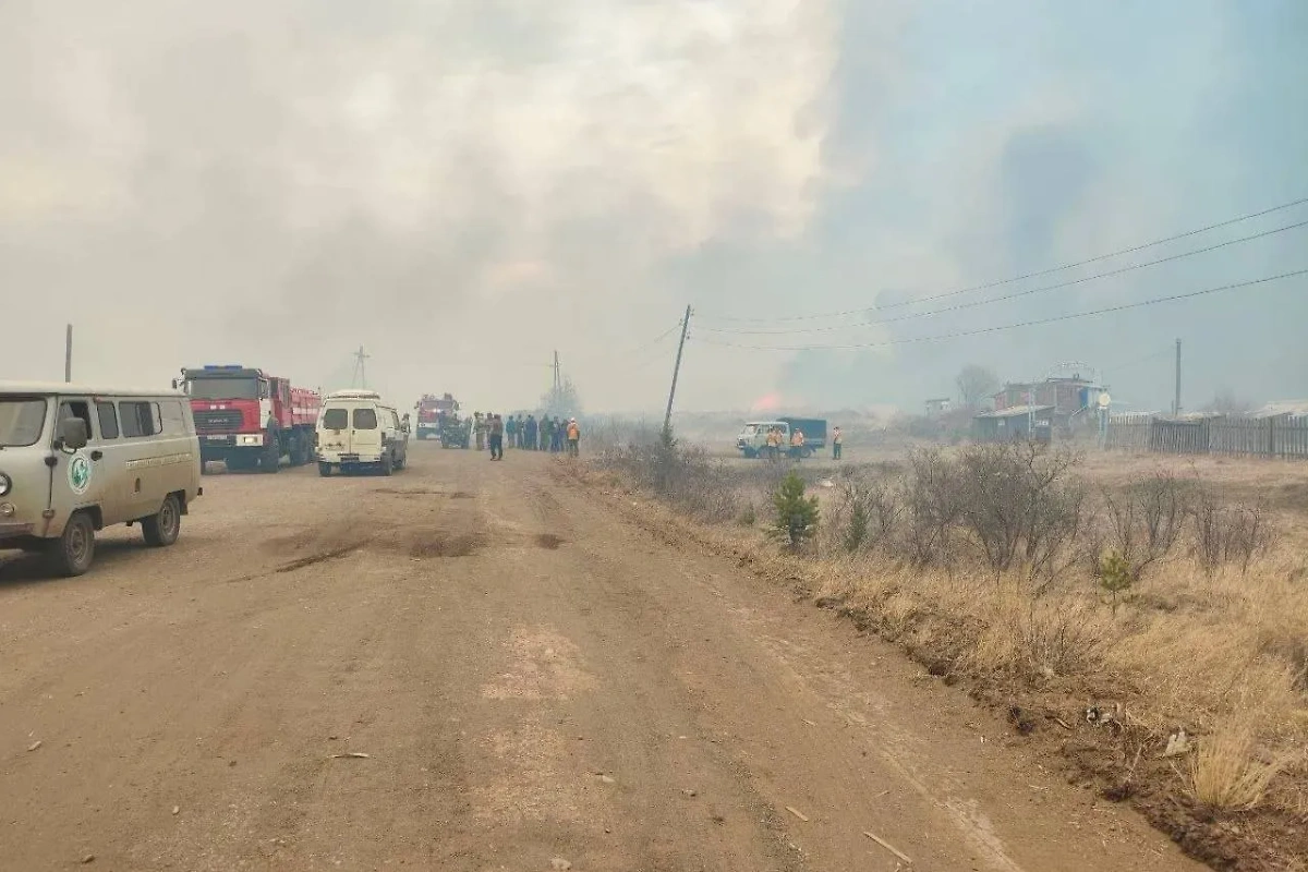 Пожар в дачном кооперативе в Вихоревке. Фото © VK / Александр Дубровин