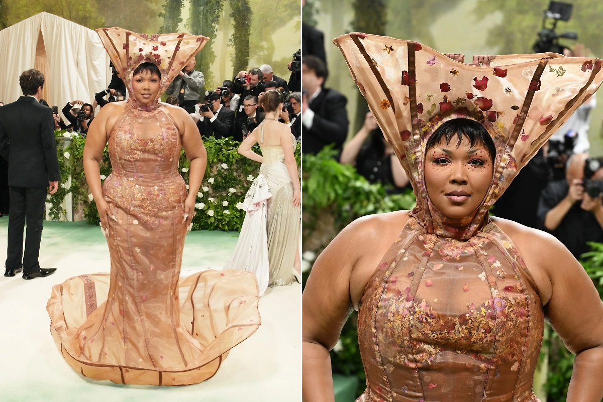 Знаменитая рэперша Lizzo и её наряд на Met Gala 2024. Фото © Getty Images / Jeff Kravitz, Gilbert Flores