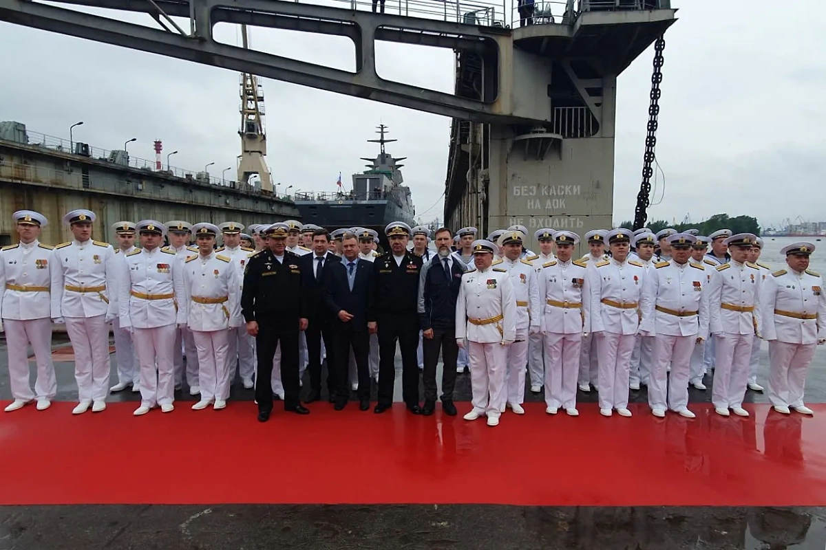 Церемония спуска на воду корвета "Проворный" в Санкт-Петербурге. Фото © Telegram / Минобороны России