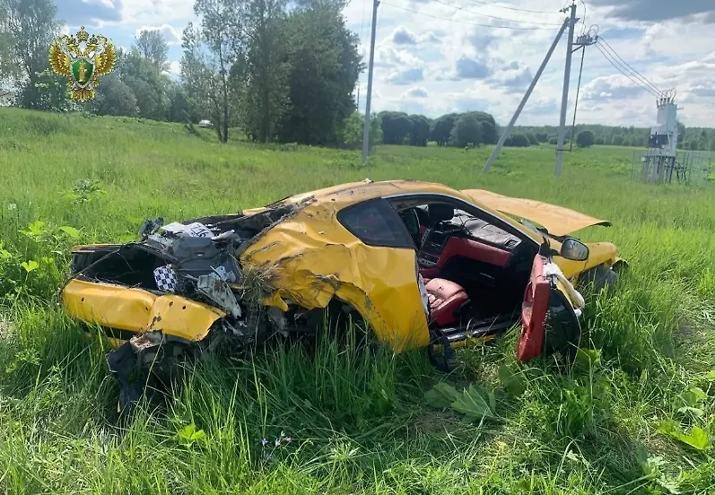 Maserati, совершивший ДТП в Подмосковье. Фото © Telegram / Прокуратура Московской области