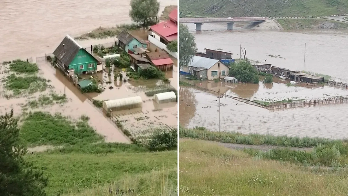 Подтопленное село Орловка. Фото © VK / Подслушано Катав-Ивановск