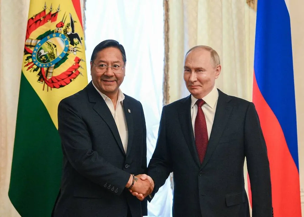 Путин с президентом Боливии. Обложка © TACC / Алексей Даничев