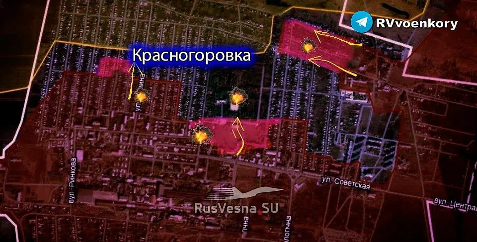 ВСУ охватила паника в Красногоровке, они удерживают не более 1/4 города. Фото © Telegram / "Операция Z. Военкоры русской весны"