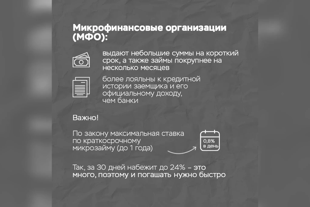 Микрофинансовые организации (МФО) выдают небольшие суммы на короткий срок. Фото © По информации ГУ Банка России по ЦФО