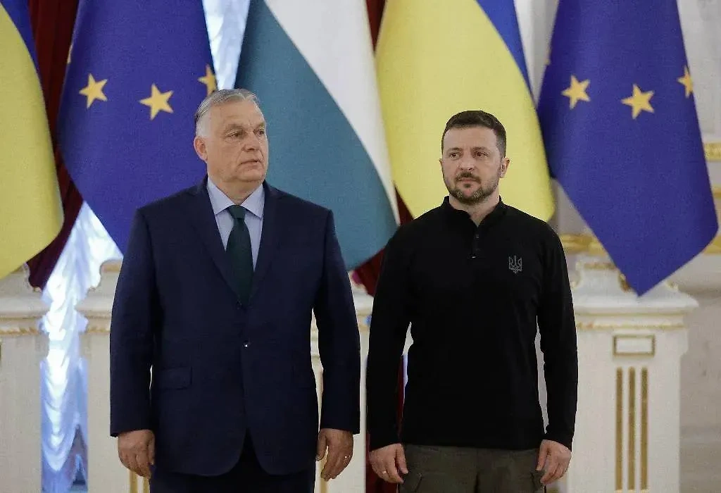 Виктор Орбан и Владимир Зеленский. Обложка © ТАСС / EPA / SERGEY DOLZHENKO