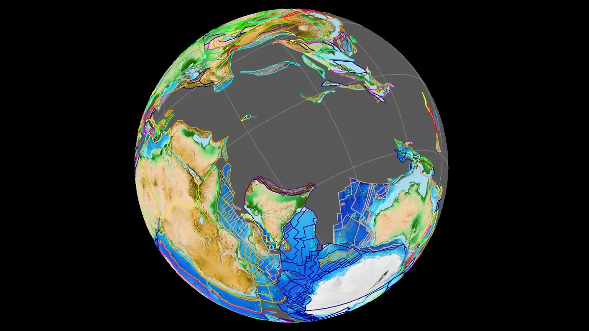 Индостанская литосферная плита 80 миллионов лет назад. Фото © Wikipedia